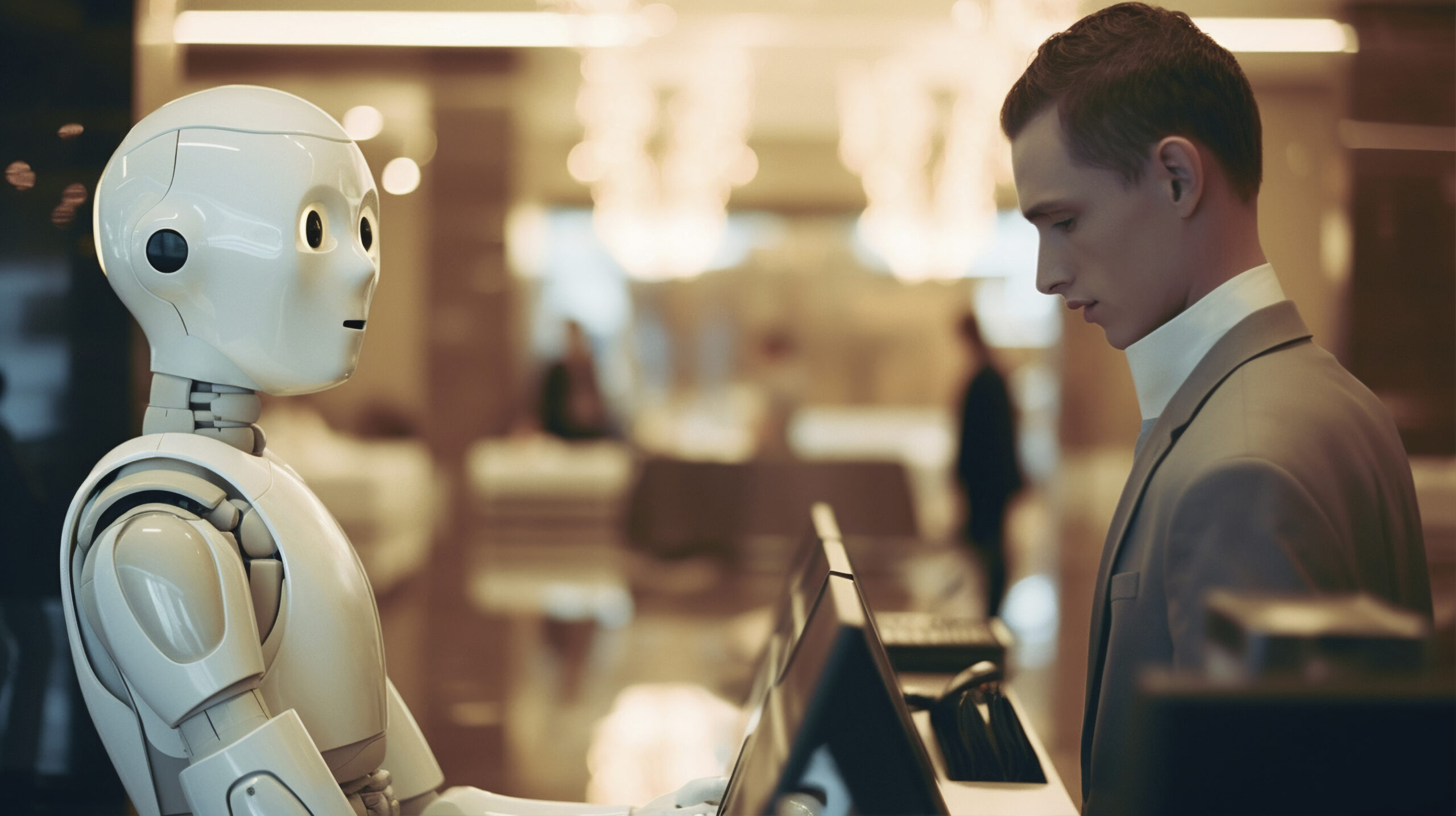Home 32 anthropomorphic robot that performs regular human job scaled
