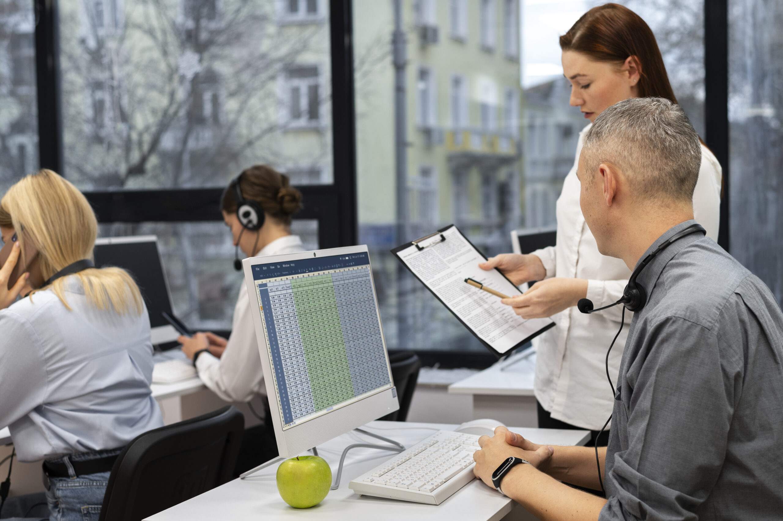Home 33 colleagues working together call center office scaled